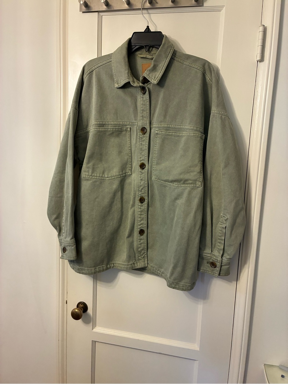 Gap Women Green Overshirt Jacket - Casual Button closure size M
